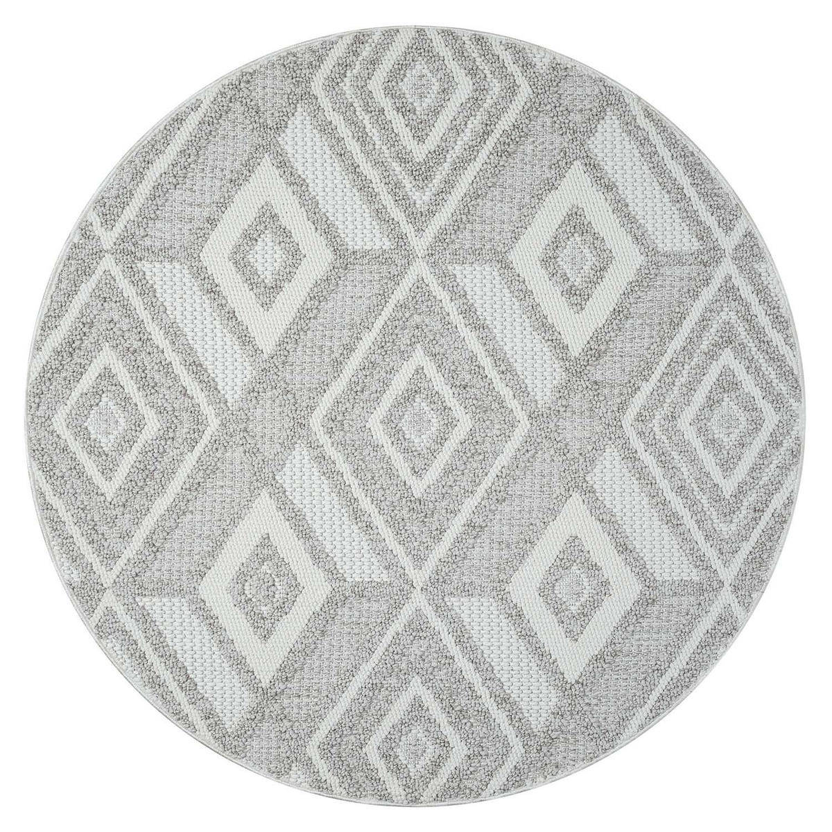KURZFLOR-TEPPICH Lindo 8875 Beige 200x200 cm Rund - Beige/Grau, Textil (200/200cm) - carpet city