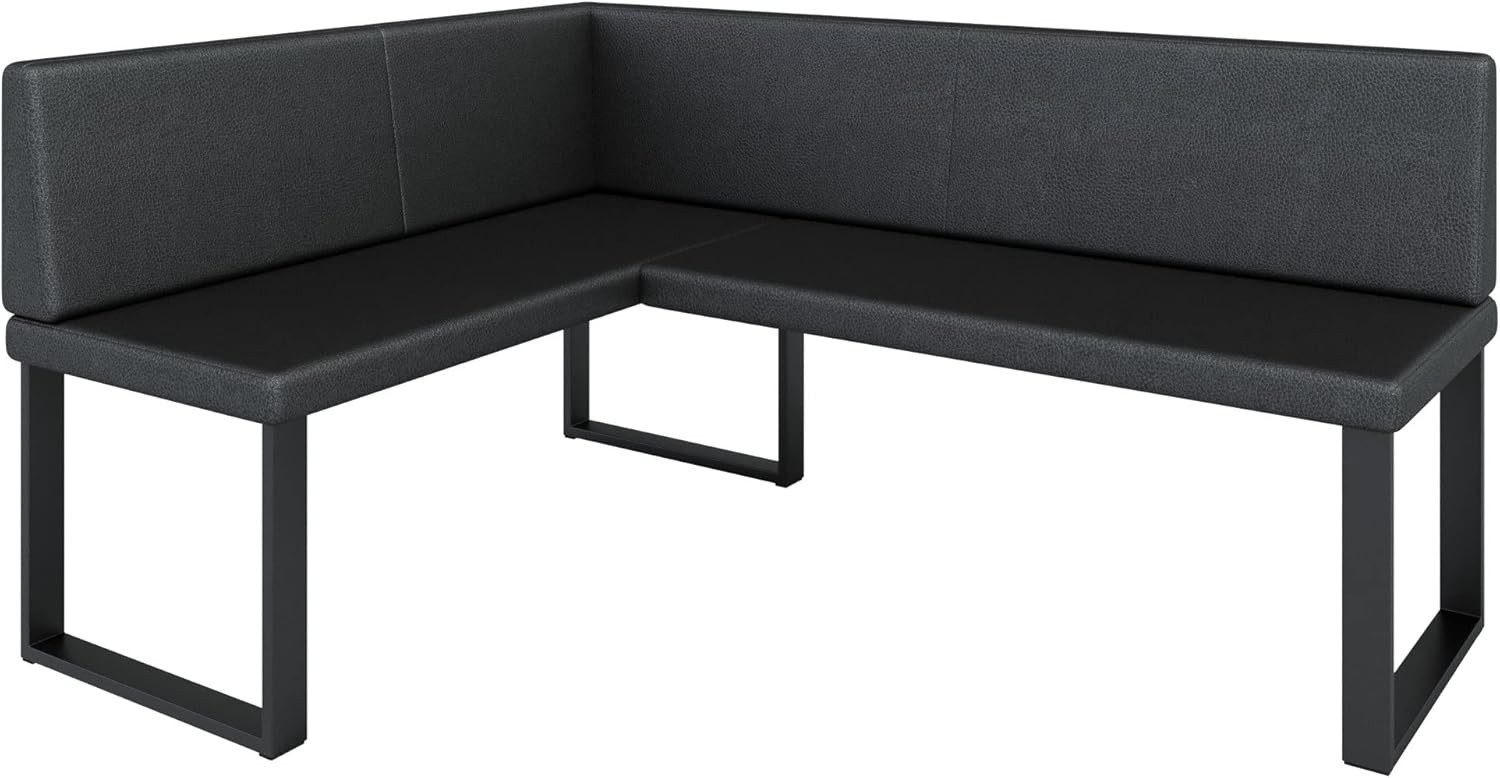 AN Furniture Store Eckbank Schwarz 168x128 cm