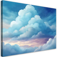 WANDBILD blaue wolken - Blau, Textil (60/40cm) - Feeby