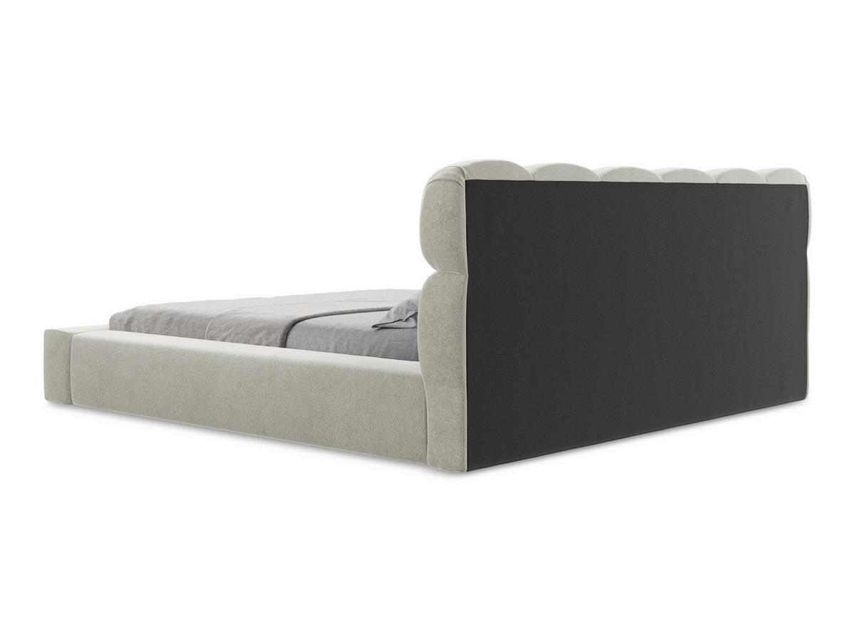 POLSTERBETT mit Bettkasten und Lattenrost 180x240 Grau - Hellgrau/Schwarz, Kunststoff/Textil (140/200cm) - Makamii