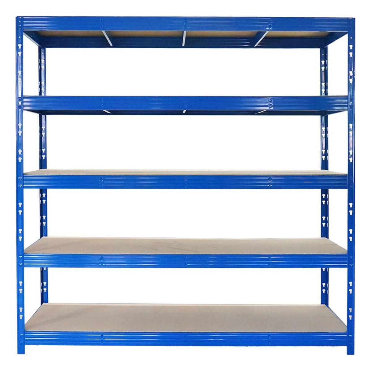 SCHWERLASTREGAL Rhino 2er-Set 200x200x60 cm 5 Spanplatten-Ebenen 8mm Fachlast 500 kg Blau - Blau, Metall (400/200/60cm) - PROREGAL