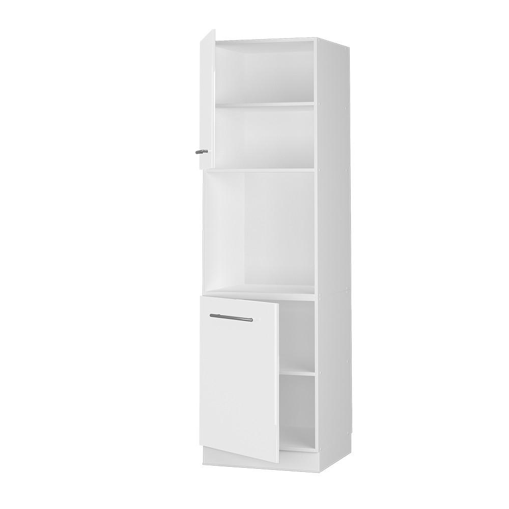 HERDUMBAUSCHRANK Fame-Line Weiß Hochglanz 60 cm mit offenem Regal - Weiß Hochglanz/Weiß, Holzwerkstoff (60/206.8/58cm) - Vicco