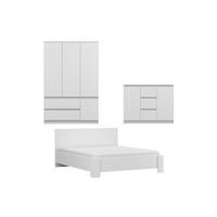 JUGENDZIMMER-SET SIMO G 3-teilig in Weiß - Weiß, Holzwerkstoff (409/180/207cm) - Deine Möbel 24