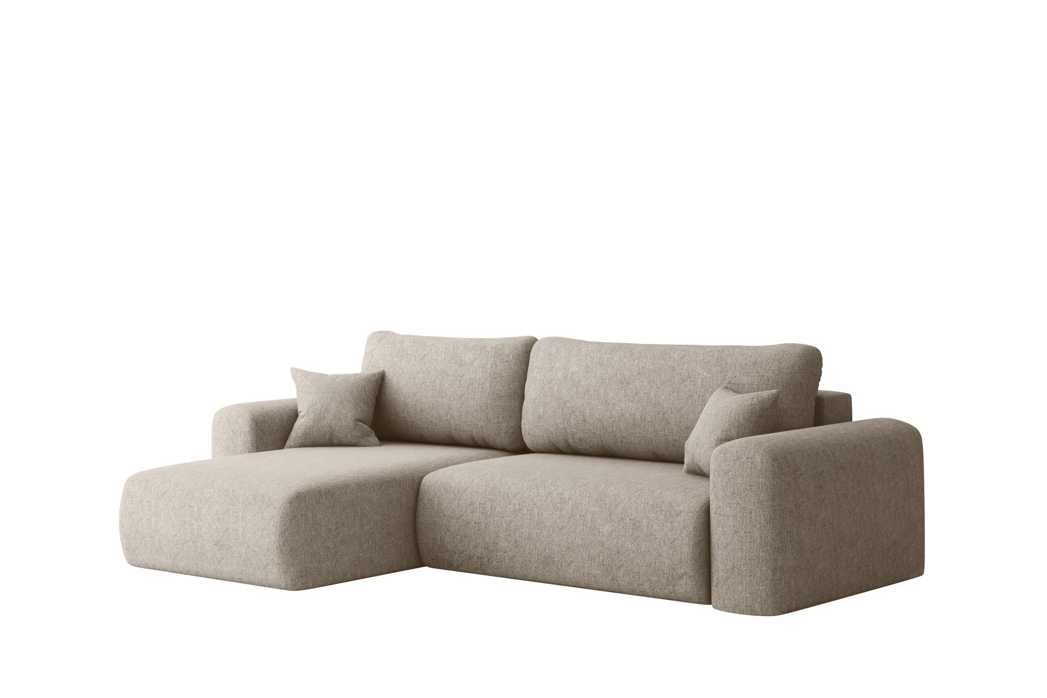 ECKSOFA Flora In Verita - Champagner, Holzwerkstoff/Textil (145/272cm) - Fun Möbel