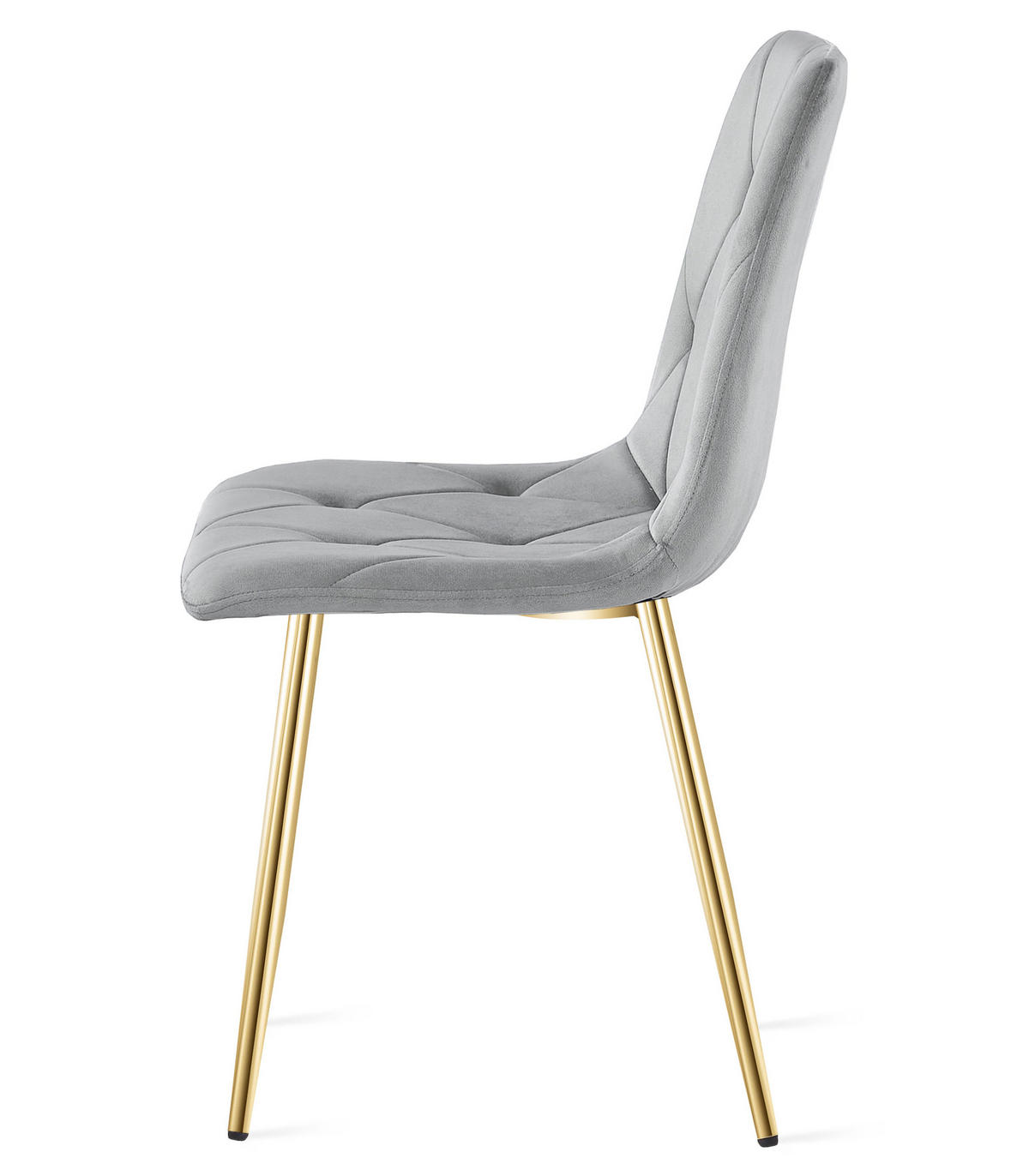 ESSZIMMERSTUHL 4-er Set TYRA hellgrauer Sitz, goldene Beine - Goldfarben/Hellgrau, Textil (44.5/87/54.5cm) - Valora