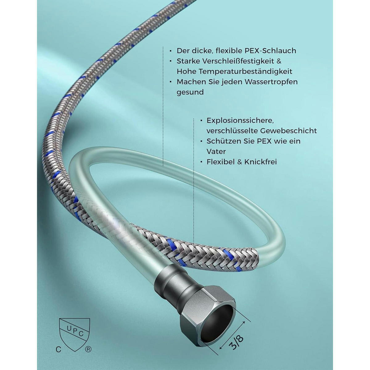 WASCHTISCHARMATUR Wasserfall Matt-Schwarz - Schwarz, Metall (12.7/7.5/17.8cm)