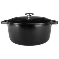KASSEROLLE Fontestic Schmortopf aus Gusseisen, Schwarz, Ø 24 cm / 4,6 Liter – emailliert - Schwarz, Keramik (1/2/12cm) - Cosy & Trendy
