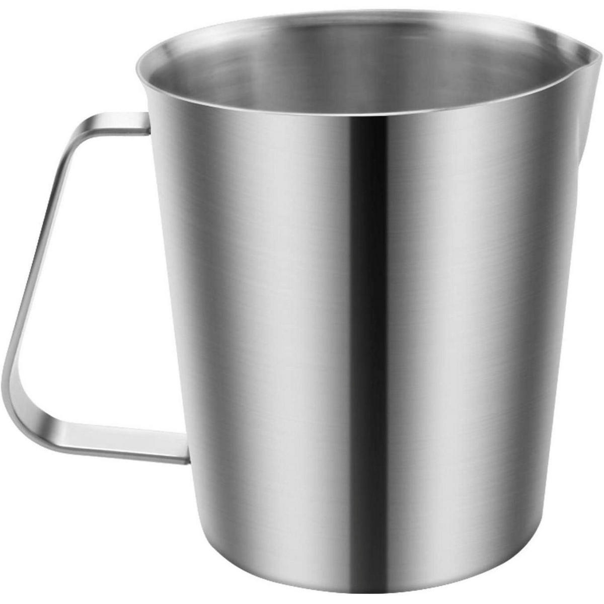 MESSBECHER Edelstahl 500 ml mit Ausgießer - Silberfarben, Metall (0.5L)