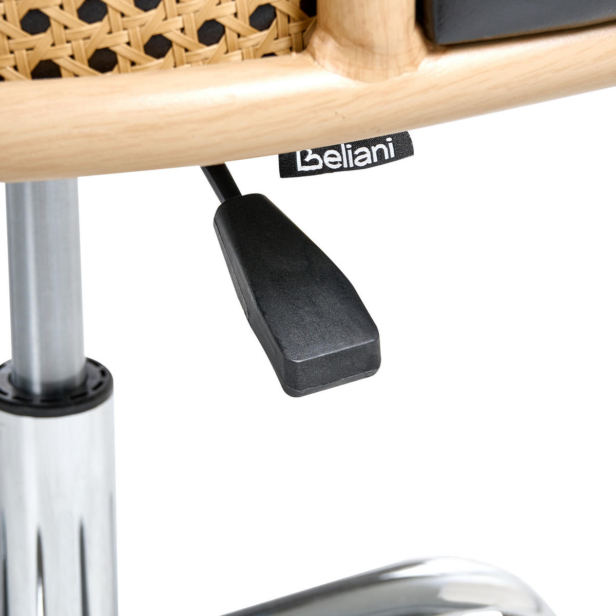 SCHREIBTISCHSTUHL Schwarz Elkhart - Silberfarben/Schwarz, Kunststoff (50/69/50cm) - Beliani