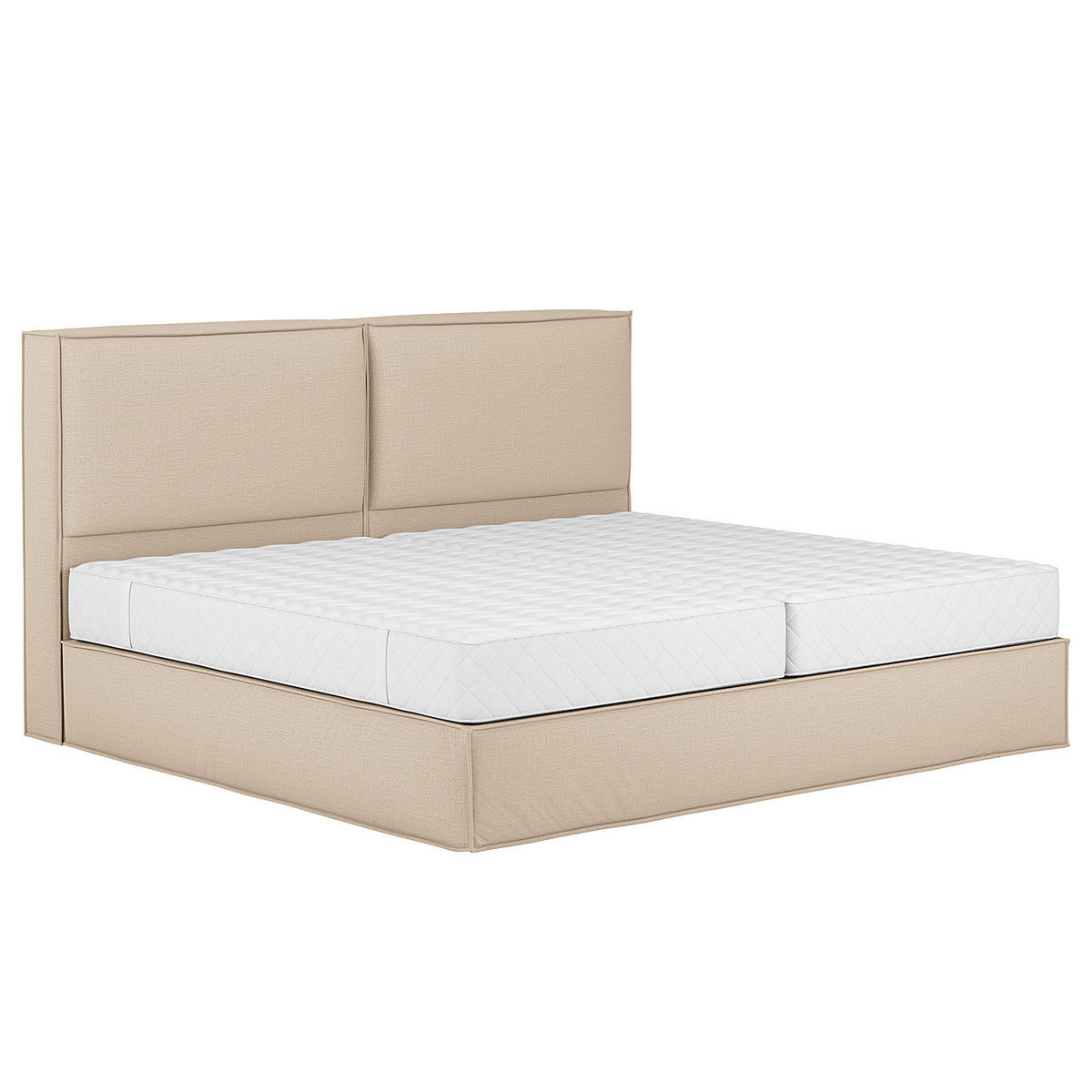 FAMILIENBETT BOXSPRINGBETT - Beige, Textil (240/200cm) - home24