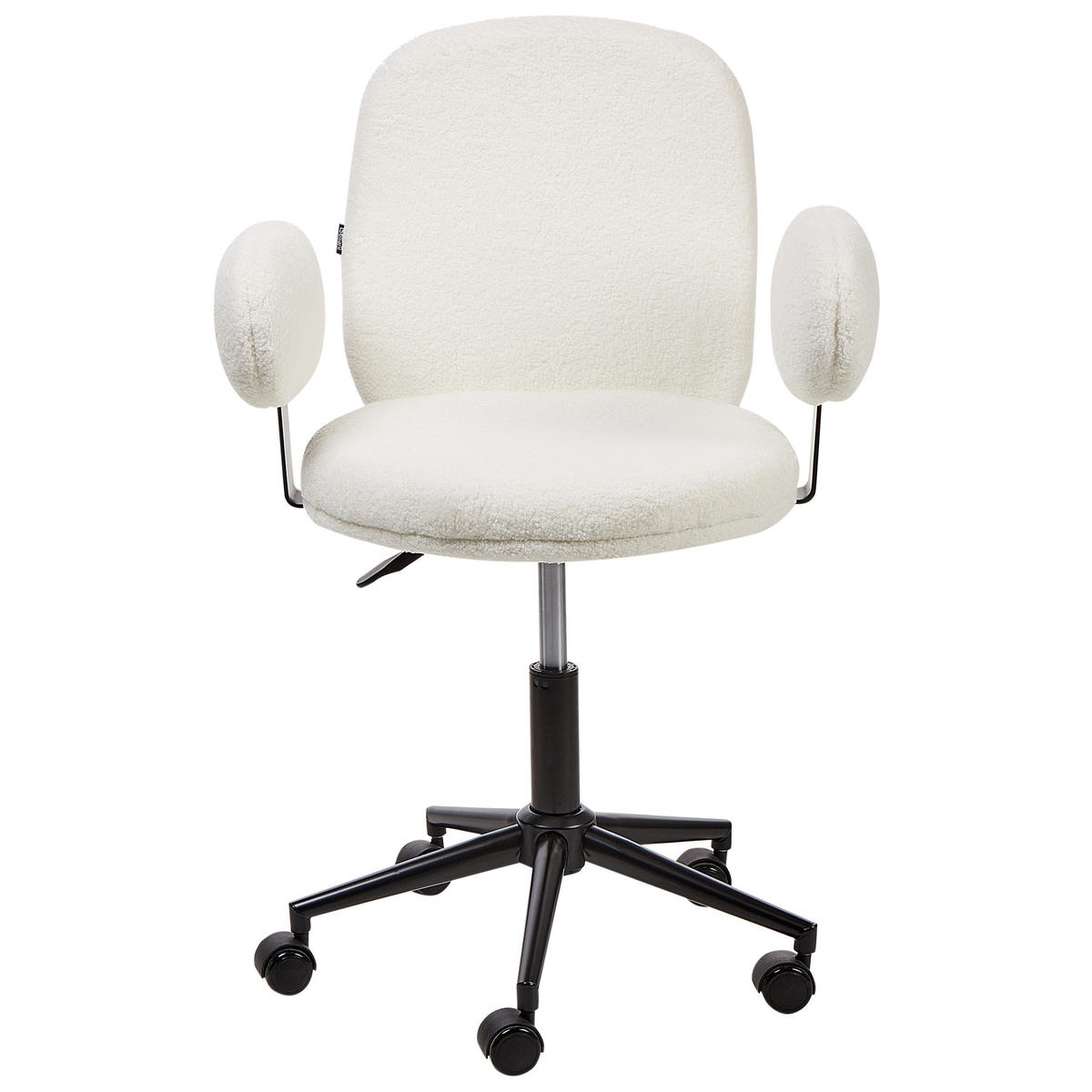 SCHREIBTISCHSTUHL Cremeweiß Moraga - Schwarz/Weiß, Textil (58/80/58cm) - Beliani