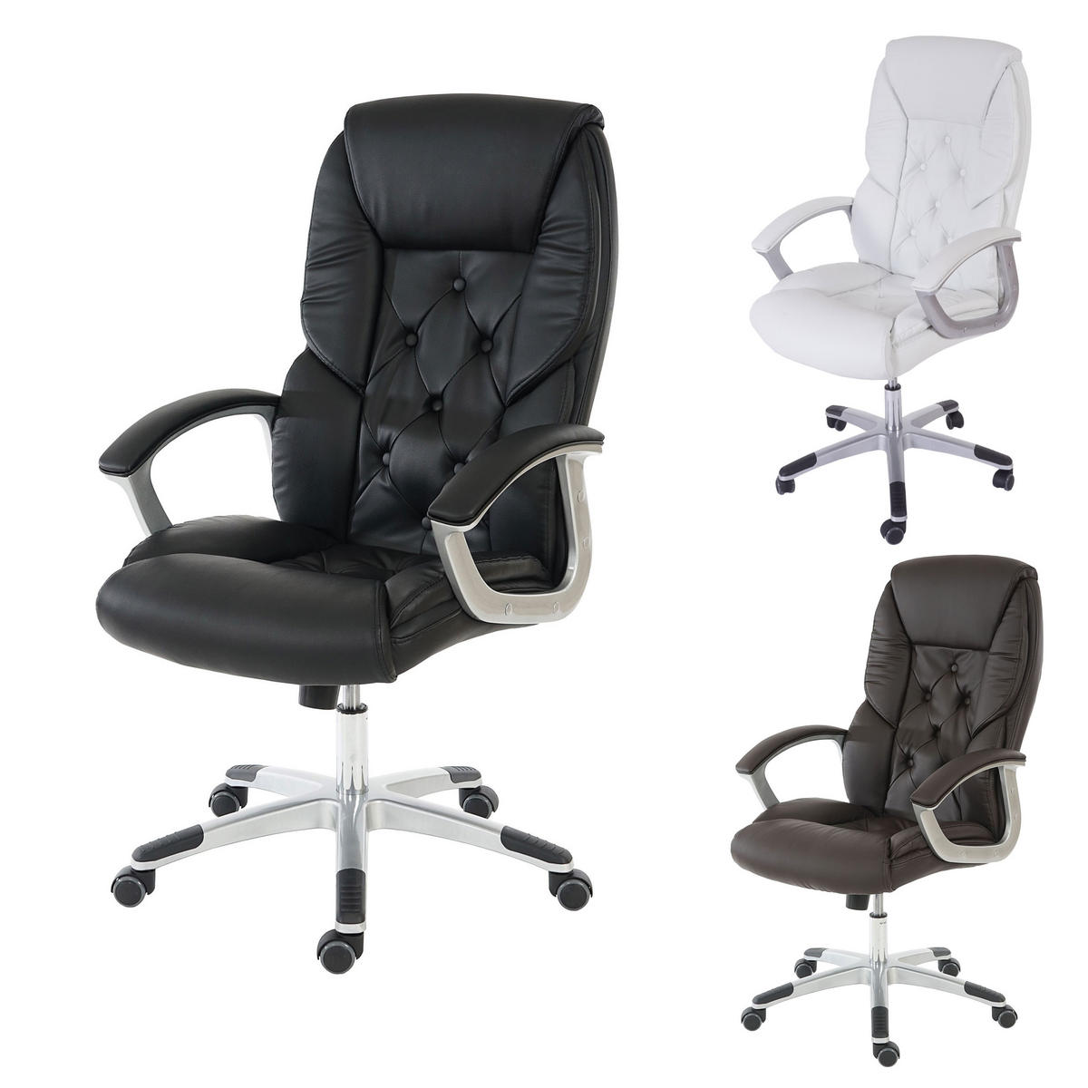 DREHSTUHL XXL HxBxT 125x68x77cm Sitzhöhe 51cm 150kg belastbar Kunstleder Braun - Braun, Kunststoff (68/125/77cm) - PROREGAL