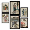 POSTER Set Mit 6 Japanische Ästhetik Größe A3 & A4 Schwarzer Rahmen - Schwarz, Papier (29.7/1cm) - Nacnic