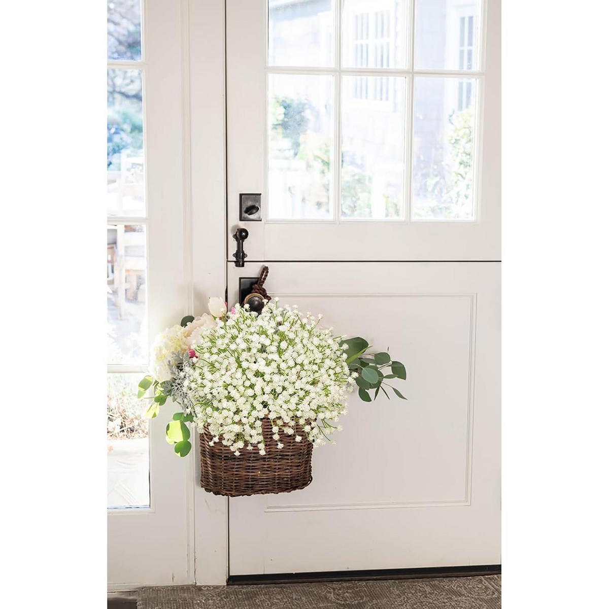 KUNSTBLUMEN Schleierkraut 10 Stück 25 cm Beige - Weiß, Kunststoff (24cm)
