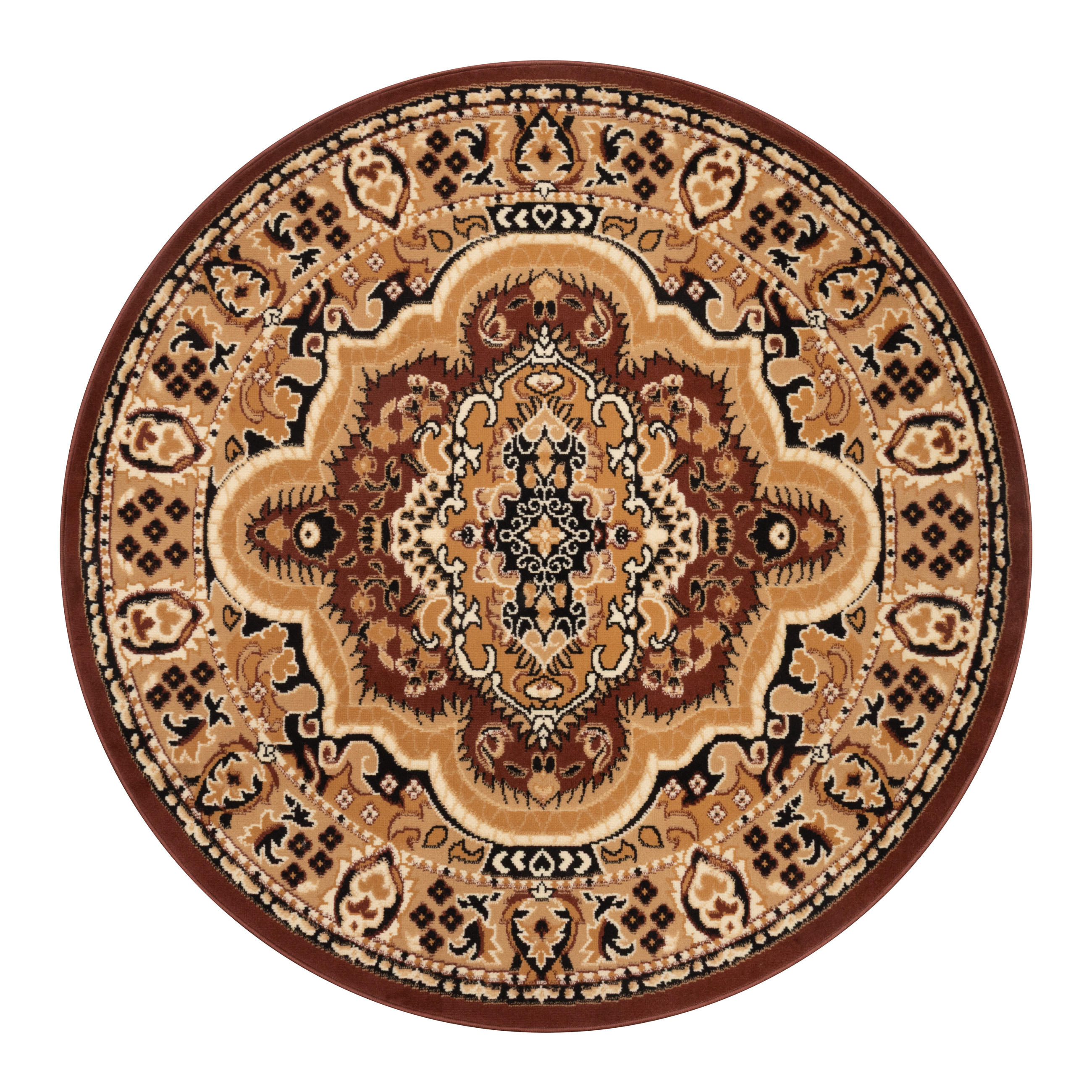 TEPPICH ATLAS rund braun medaillon 200/200 cm - Braun, Textil (200/200cm) - Tapiso