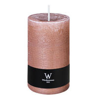 STUMPENKERZE Rustik Marble Style Rosenholz 190 x Ø 98 mm, 1 Stück - Rosa, Paraffin (19cm) - Wiedemann Kerzen
