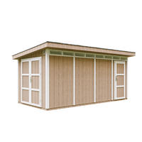 HOLZ-GARTHENHAUS Basis LP SmartSide 8.52 + 2.95 m² mit B530xL279xH237 cm - M905C - TERRA BROWN - Hellbraun, Holz (530/237/279cm) - Timbela