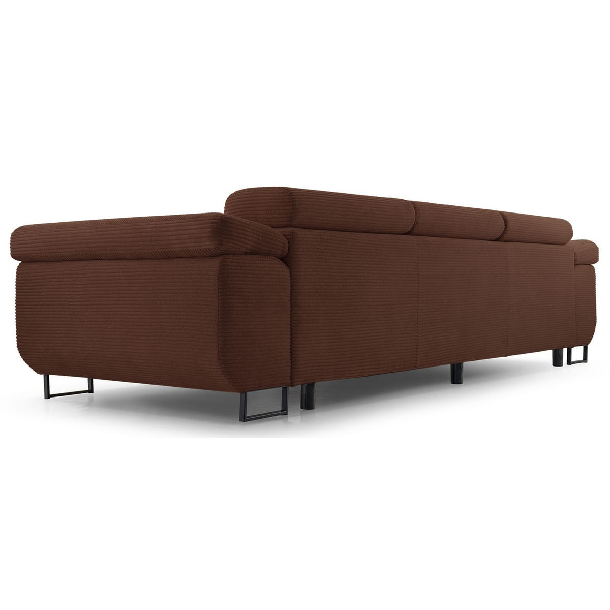3-SITZER SOFA Capurso Rostbraun Cord - Dunkelorange/Schwarz, Textil/Metall (274/90/98cm) - Selsey