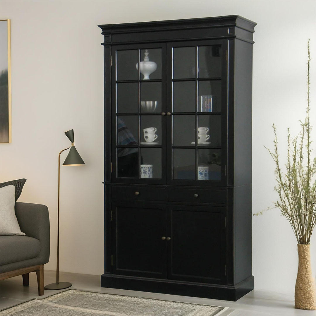 BUFFET schwarz - Schwarz, Holzwerkstoff (110/200/45cm) - ebuy24