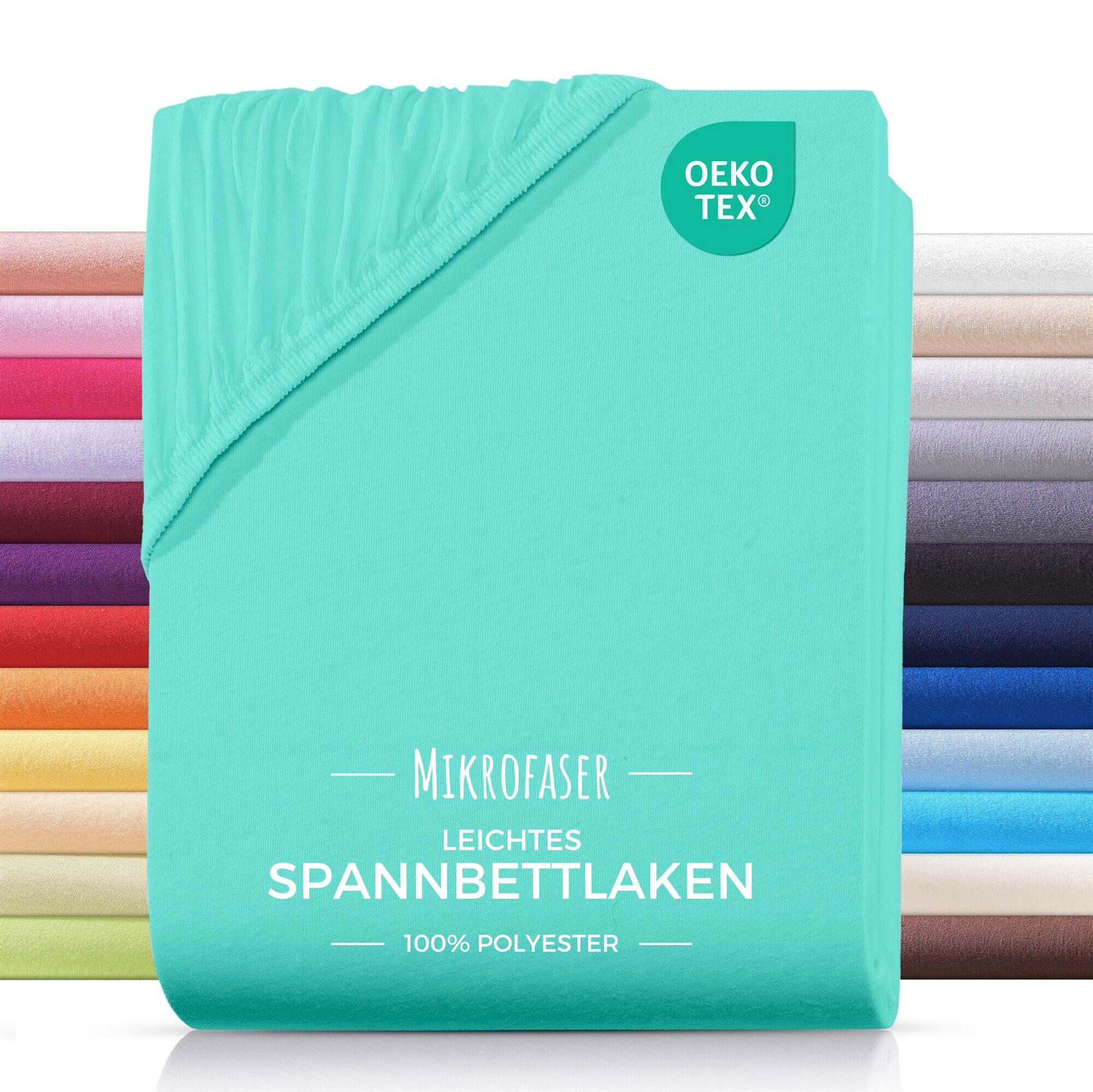 MIKROFASER-SPANNBETTLAKEN 100x200 Aqua - Hellblau, Textil (100/200cm) - Carpe Sonno