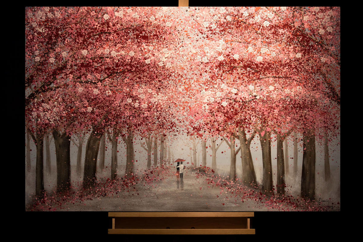 ÖLGEMÄLDE 120/80 cm - Pink, Holz/Textil (2.3/80cm) - KUNSTLOFT