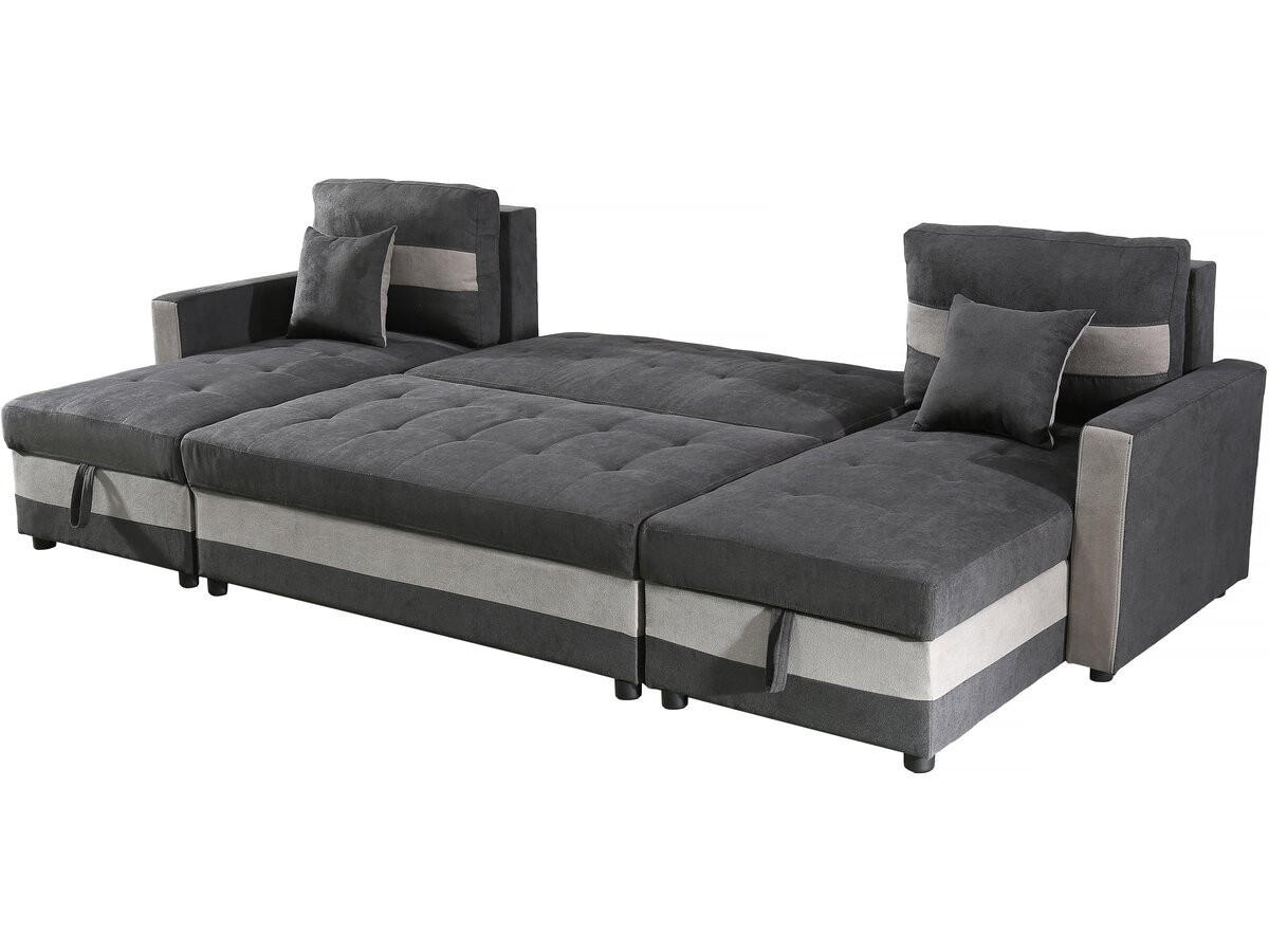 ECKSCHLAFSOFA Antoine Dunkelgrau/Hellgrau - Dunkelgrau/Hellgrau, Textil (290/140cm) - Habitat Garten