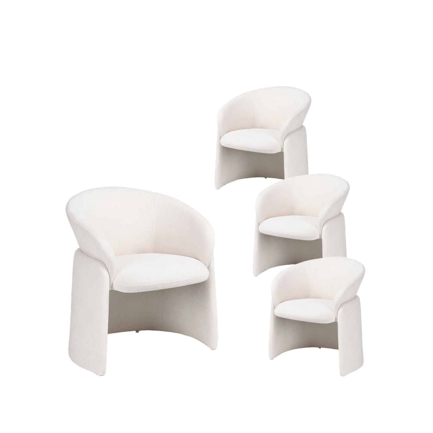 ESSZIMMERSTUHL Maren Beige 72 cm x 77 cm 4er-Set - Beige, Textil (72/77/62cm) - Klast Home