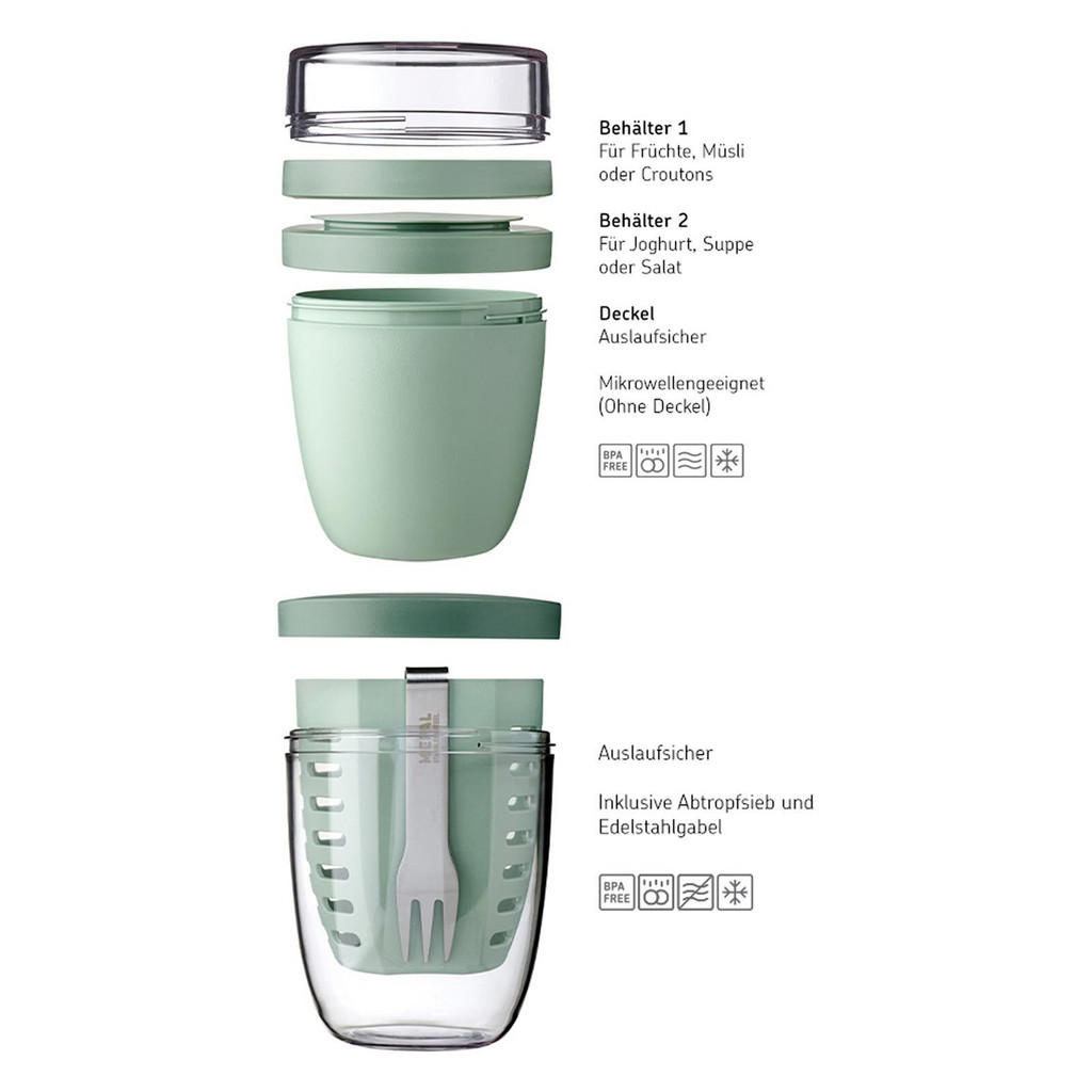 Thumbnail - Mepal Lunchpot, Mintgrün, Kunststoff, 1x1x1 cm, Küchenzubehör, Vorratsbehälter, Brotdosen