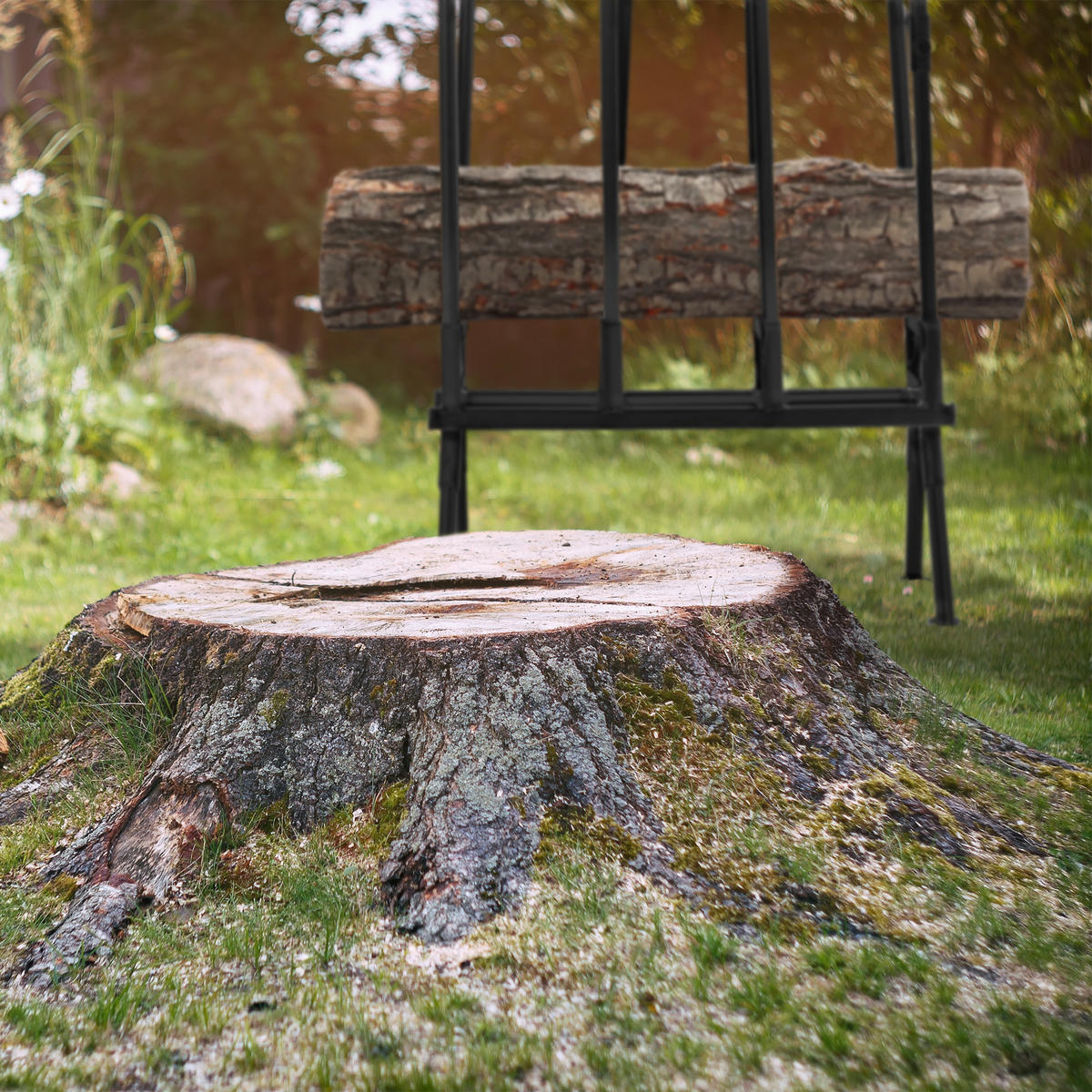 SÄGEBOCK - Schwarz, Metall (50/77.5/112cm) - Relaxdays