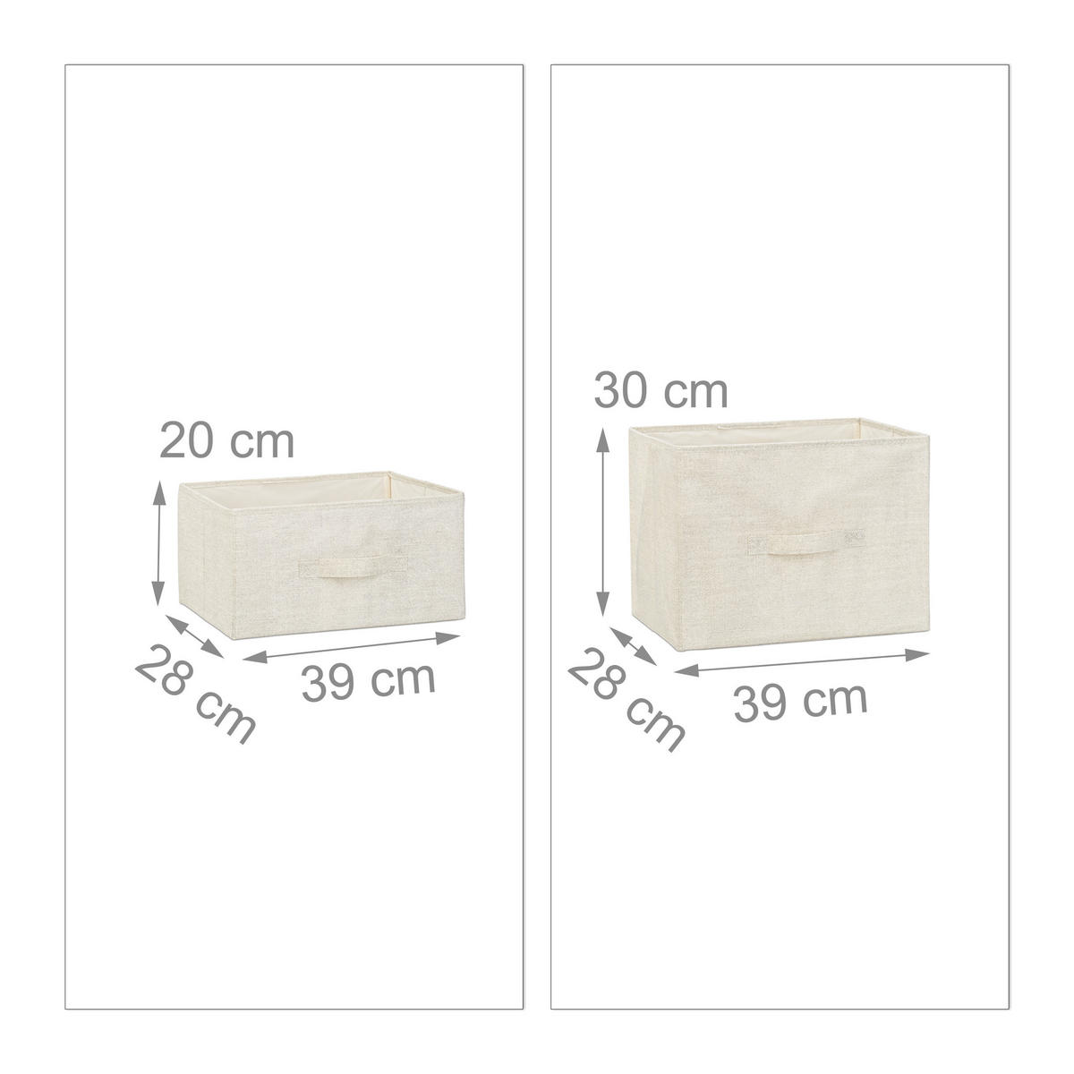 SCHUBLADENBOX - Creme, Holzwerkstoff/Textil (83/77.5/29cm) - Relaxdays