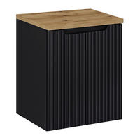 WASCHBECKENSCHRANK Newport-56 - Schwarz, Holzwerkstoff (50/60/40cm) - Lomado
