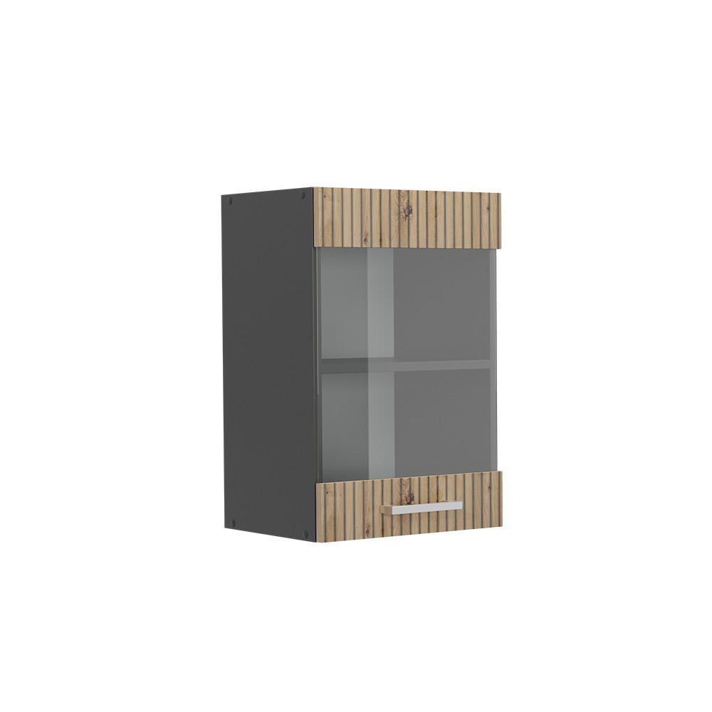 KÜCHENGLASSCHRANK R-Line Artisan-Eiche 40 cm - Anthrazit/Eiche Artisan, Holzwerkstoff (40/60/31cm) - Vicco