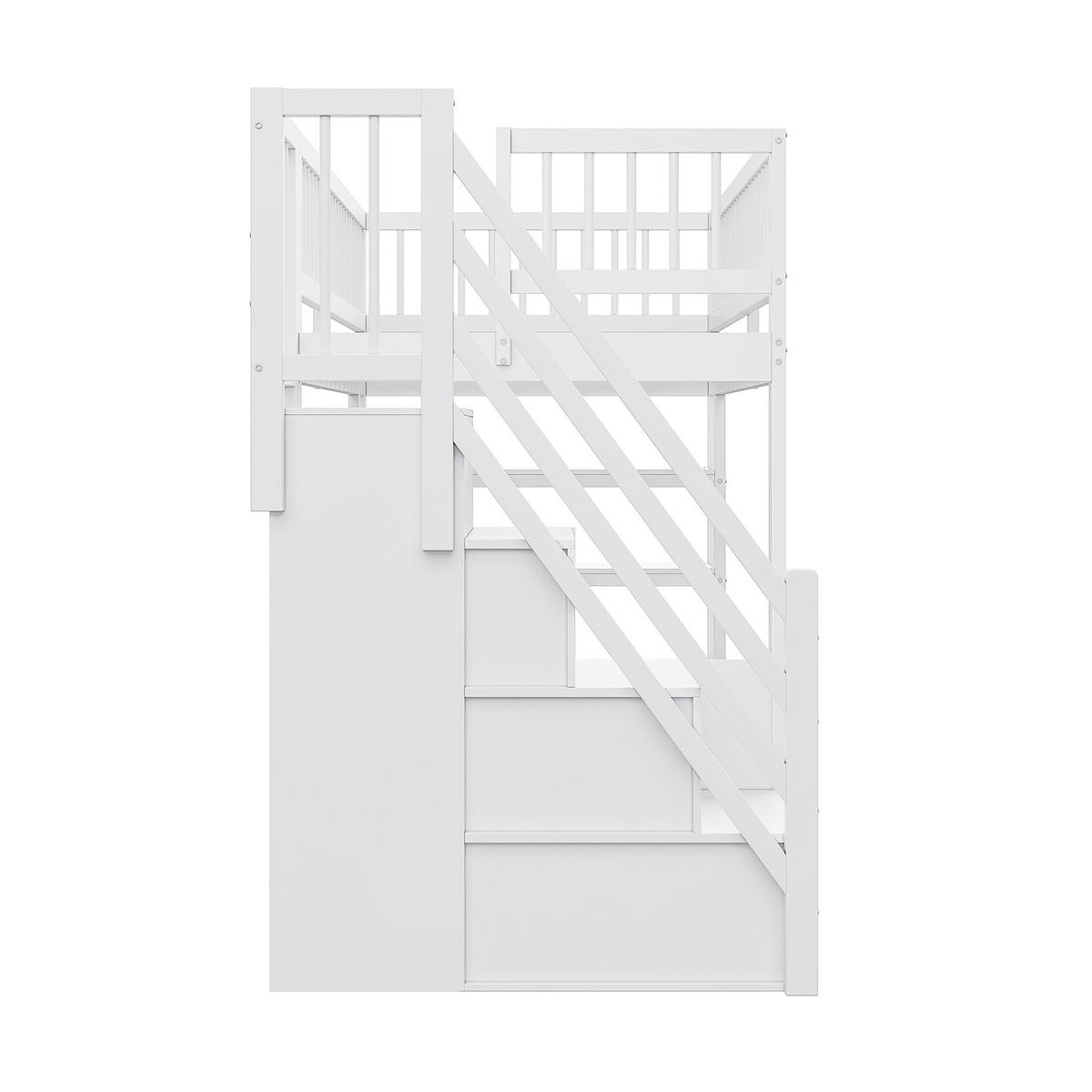 HOCHBETT 90/200 cm weiß mit Sicherheitsausschnitt und Stauraum - Weiß, Holz (90/200cm) - OKWISH