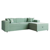 ECKSOFA Santos L, Seite: Rechts - Schwarz/Mintgrün, Holzwerkstoff/Kunststoff (253/166cm) - MIRJAN24