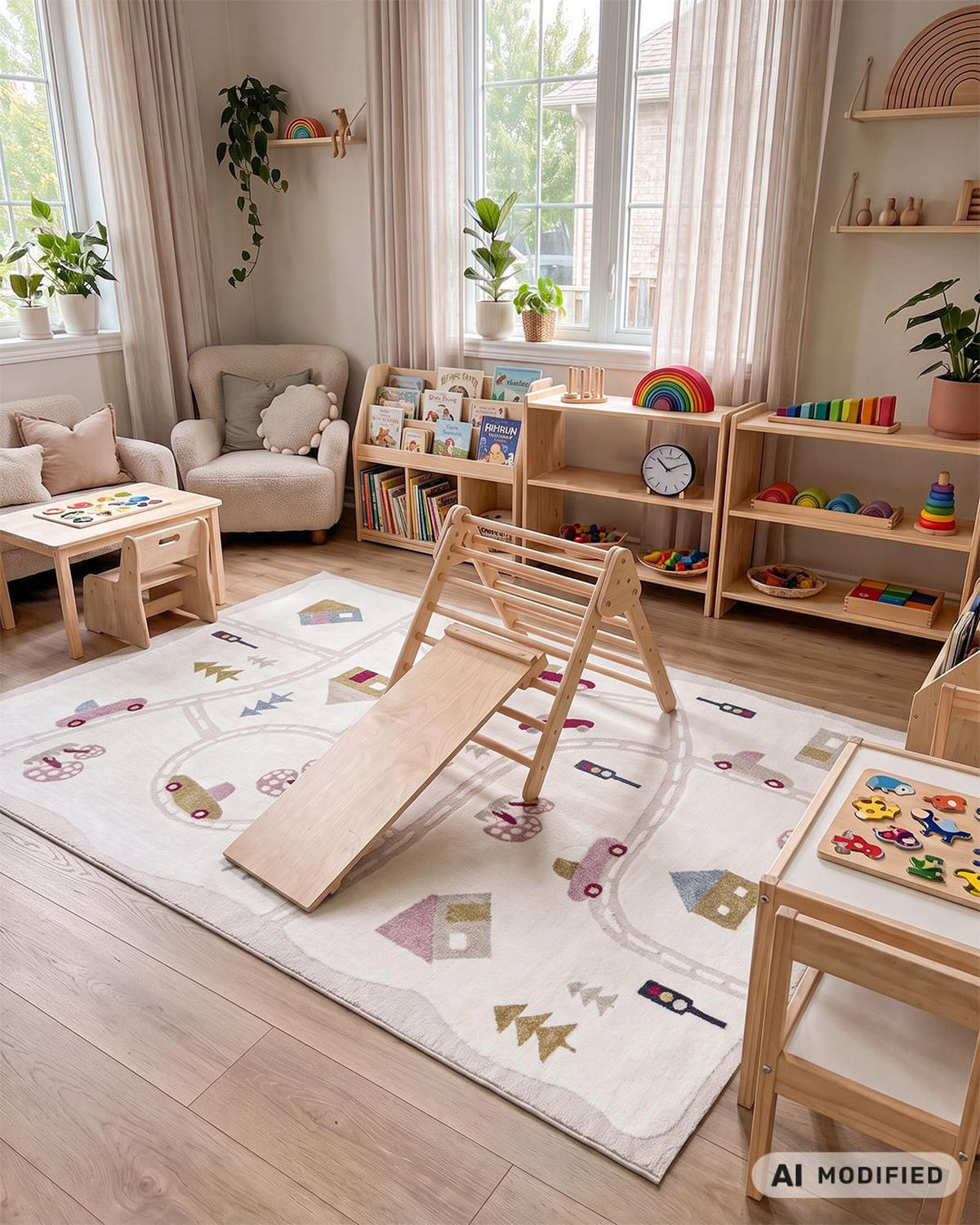 KINDERTEPPICH Alora Avenida Mazovia 160x230cm Creme Rosa Straßen Kurzflor - Pink, Textil (160/230cm) - Mazovia