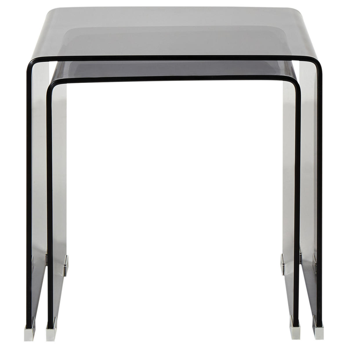 BEISTELLTISCH 2er Set Schwarz Kendall - Schwarz, Glas (42/42/42cm) - Beliani