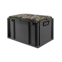 EUROBOX NextGen Seat Box Camouflage, HxBxT 36,5x40x60cm, 65 Liter, Griffe geschlossen, Schwarz - Schwarz, Kunststoff (40/36.5/60cm) - PROREGAL