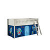 KINDERBETT Karyl 208x114x135 Massivholz Weiß Textilset Astro 1 - Blau/Weiß, Holz (90/200cm) - 58aufmkessel