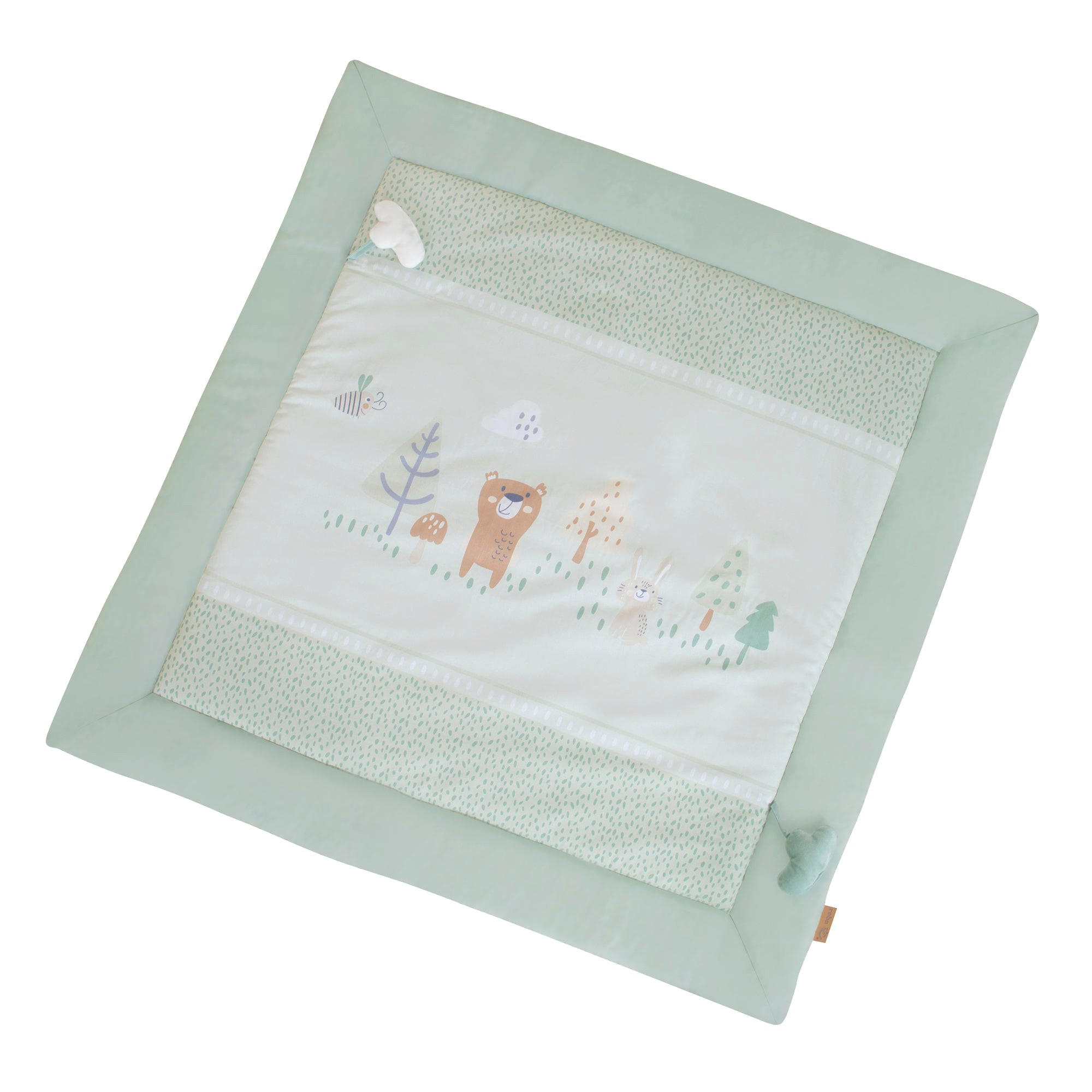 SPIEL- UND KRABBELDECKE - Woodland Buddies - 100 x 100 cm - Grün, Textil (100/100cm) - Roba