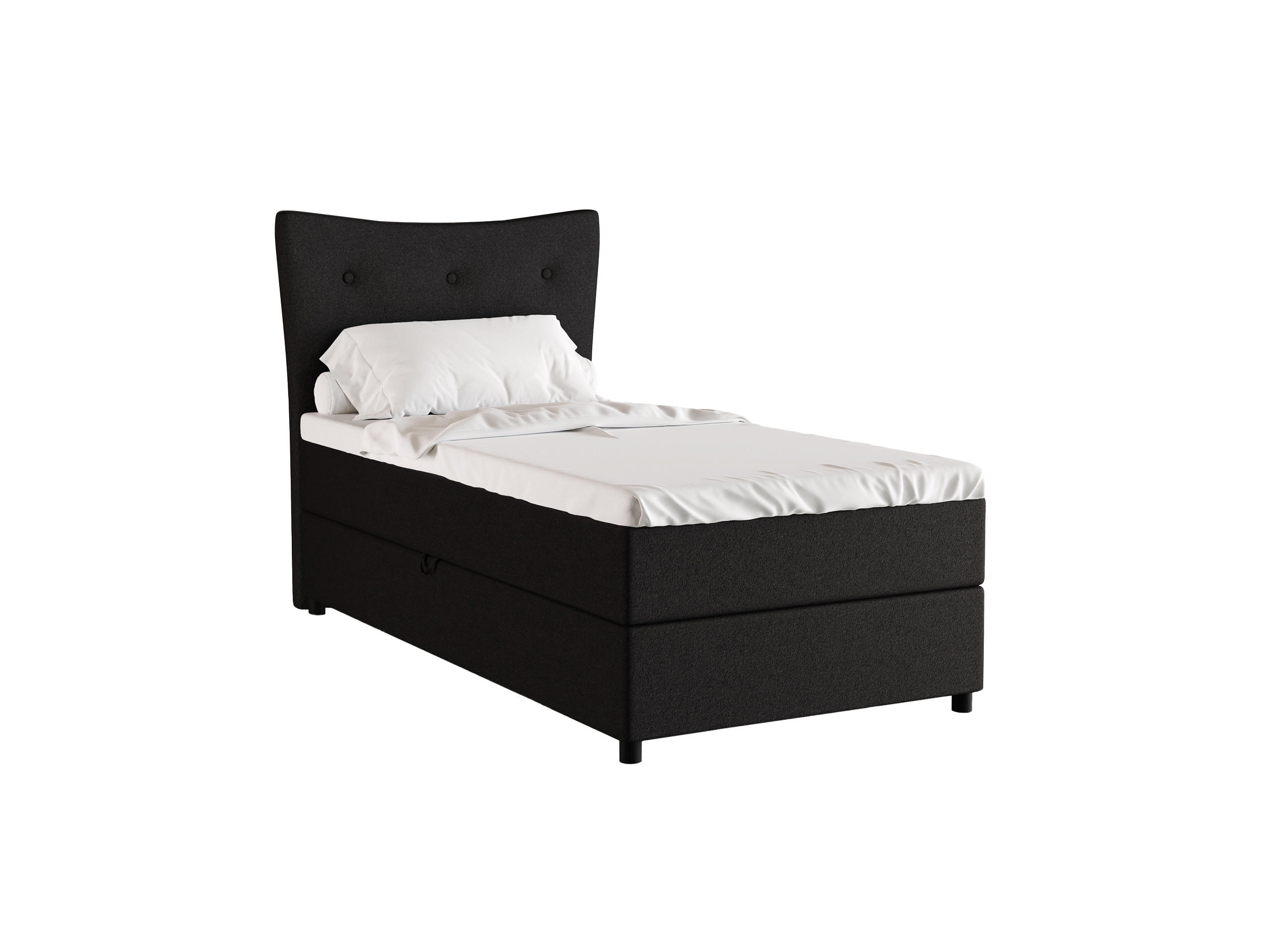 BOXBETT Nevada 100x200 cm Polsterbett mit hochwertiger Bonell-Matratze und Topper - Anthrazit - Dunkelgrau, Holz (100/200cm) - Homesy