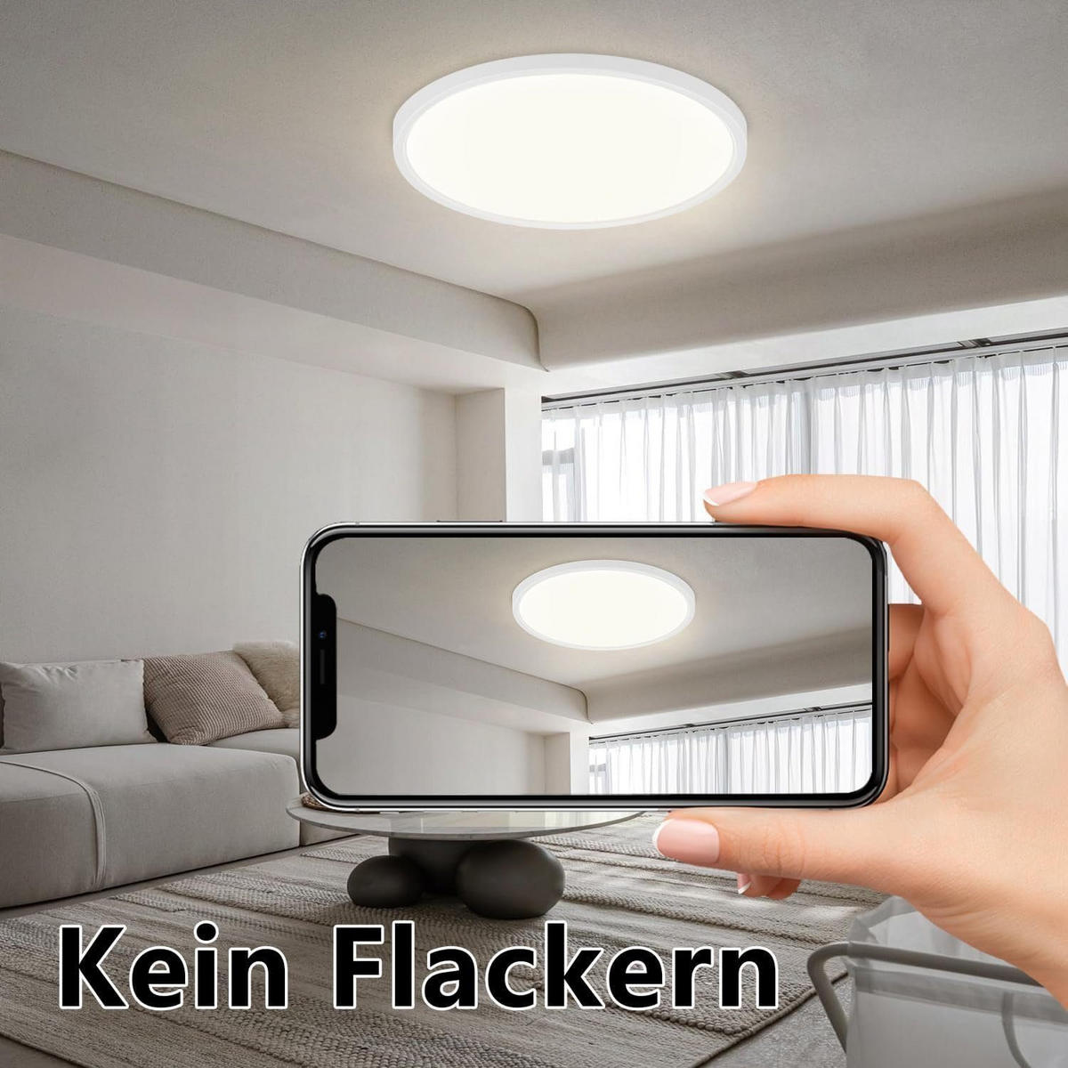 LED-DECKENLEUCHTE Hammer 29.5 cm - Weiß, Kunststoff (29.5/29.5/2.5cm) - Nettlife