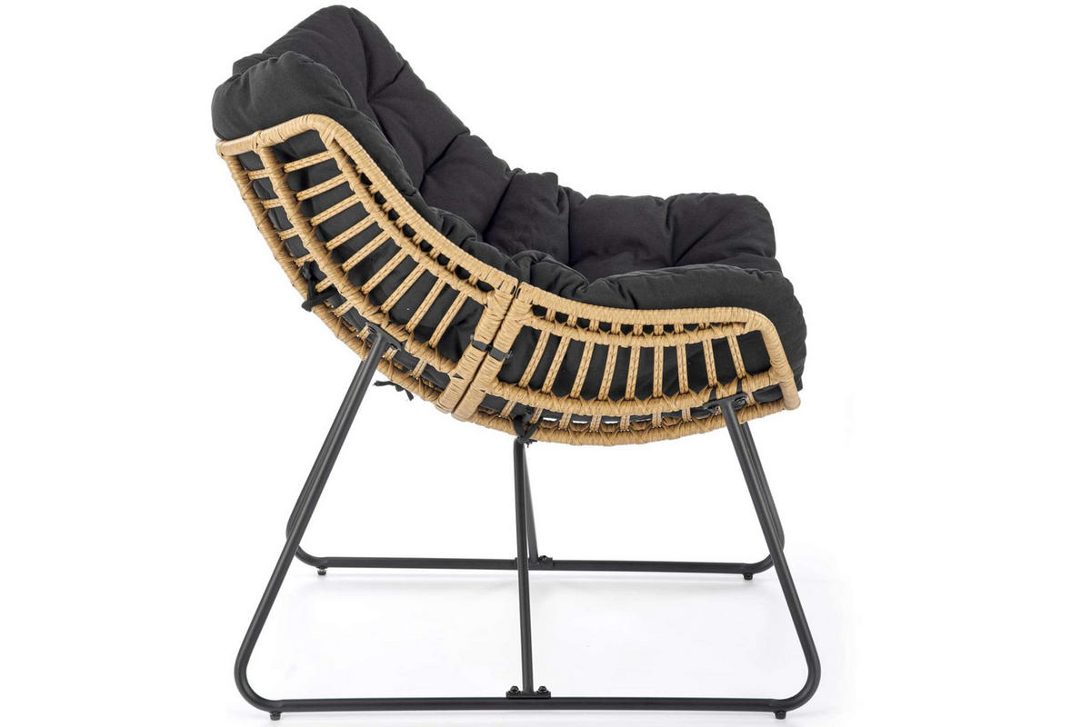 GARTENSESSEL BETTA Boho, beige/schwarz - Beige/Schwarz, Kunststoff (90/90/81cm) - KONSIMO®