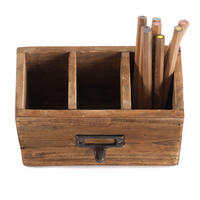 ORGANIZER BOX 18 19x12x10 cm Mahagoni Massivholz naturfarben - Naturfarben, Holz (10/19/12cm) - DESIGN DELIGHTS