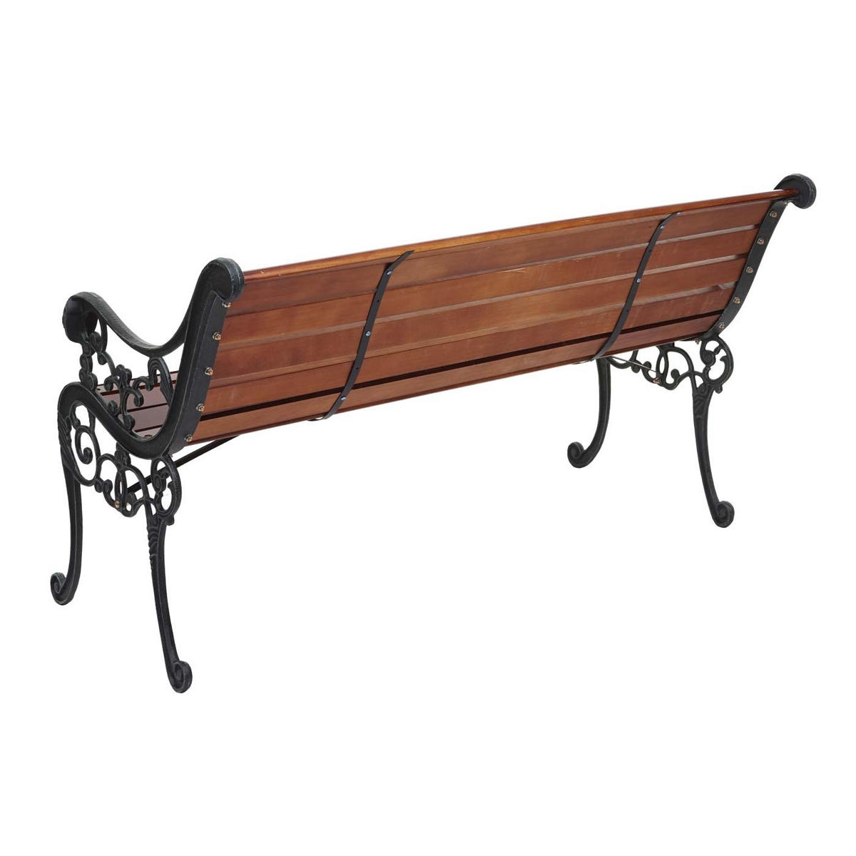 GARTENBANK 2-SITZER Schwarz, Teak Dekor - Schwarz/Teakfarben, Holz (125/72/37cm) - MCW