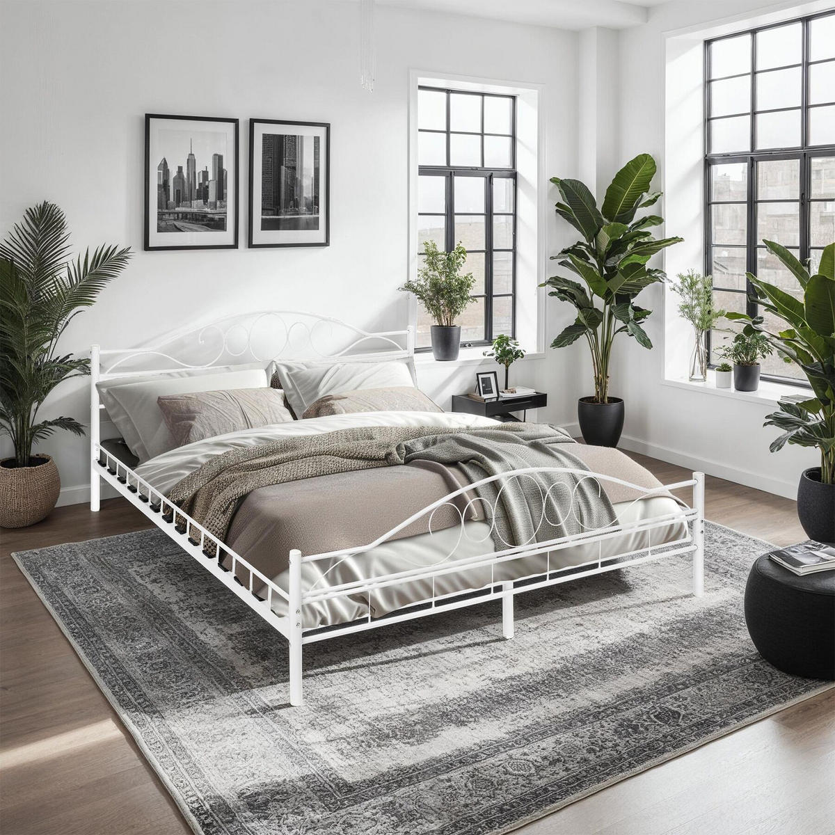 METALLBETT Sonno,180 x 200 cm,weiß/weiß - Weiß, Metall - tectake