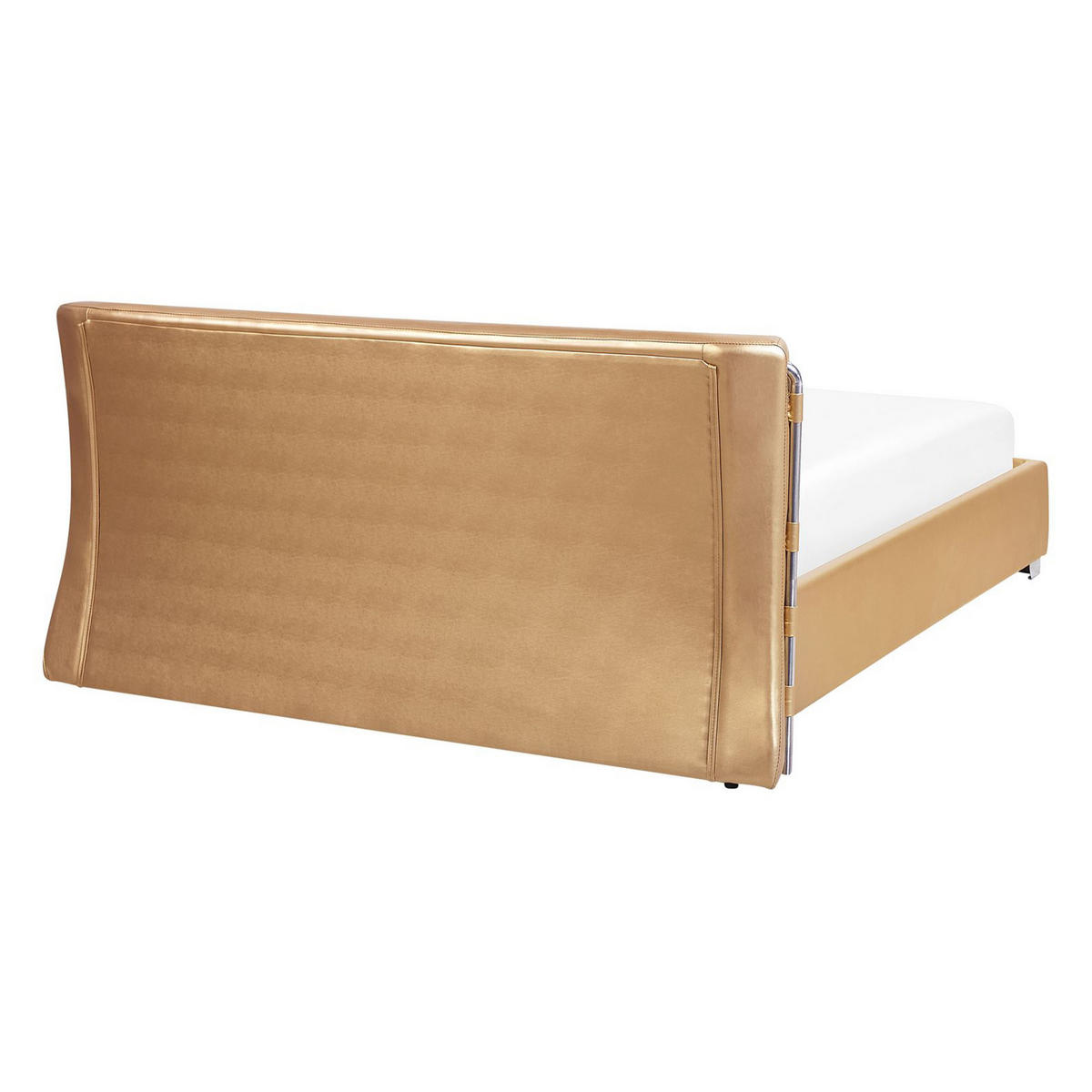 LEDERBETT 140/200cm Gold Paris - Goldfarben, Leder (140/200cm) - Beliani