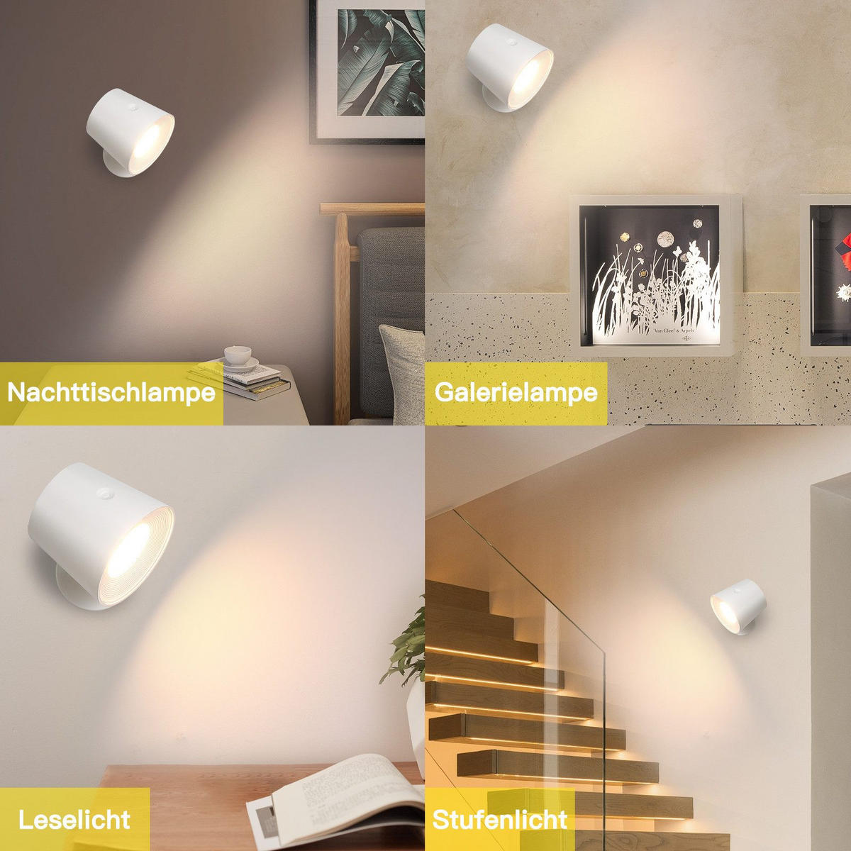 LED WANDLEUCHTE Emma - Weiß, Kunststoff (9/8/11cm) - Nettlife