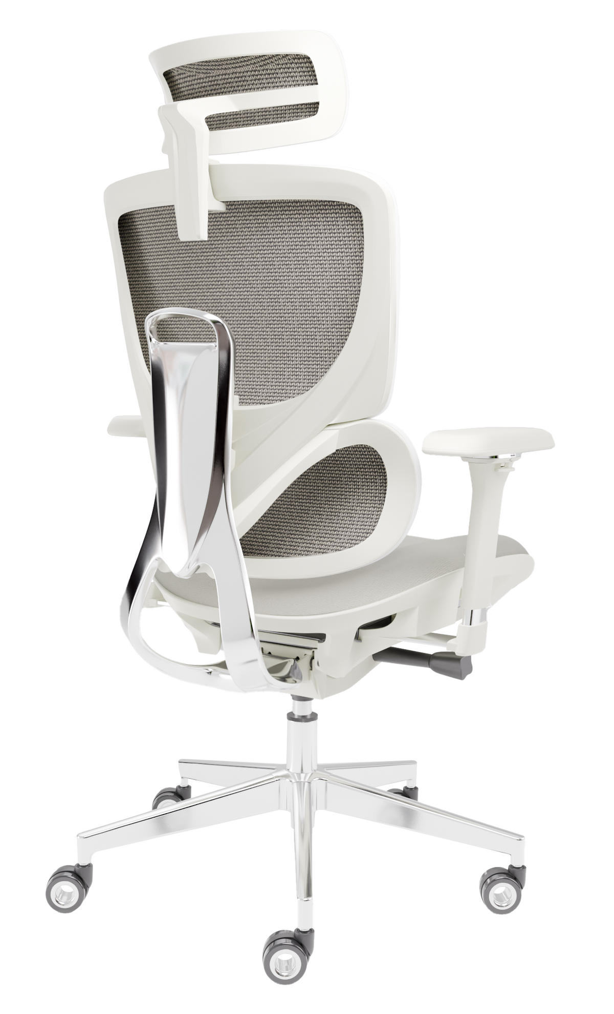 BÜROSTUHL MasterSeat Creme-Weiß - Beige/Silberfarben, Kunststoff/Textil (70/135/70cm) - Clouvou