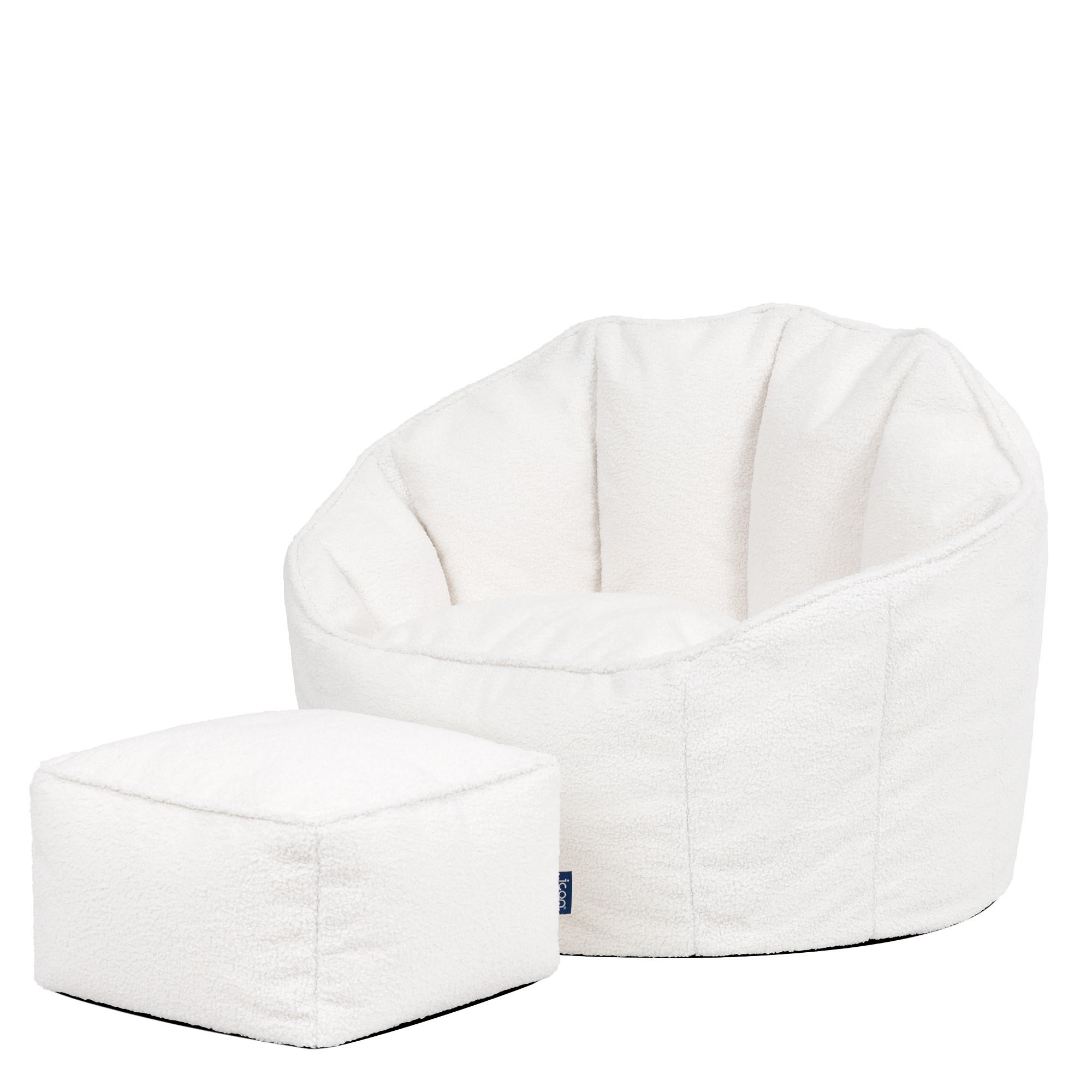 SITZSACK mit Hocker aus Boucle Sirena - Creme, Textil (77/64/74cm) - icon