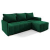 ECKSOFA GREND, L-Form mit Schlaffunktion und Bettkasten, Grün, rechts, Veloursstoff - Grün, Textil (210/140cm) - Sepro Meble
